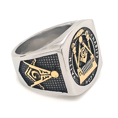 Custom Design Stainless Steel Free-Mason Width Fashion Index Ring