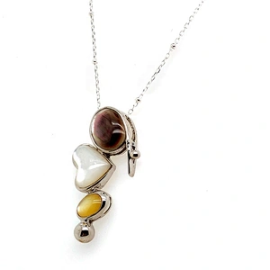 Wholesale Three Color Shell Circular Geometric Combination Design Pendant
