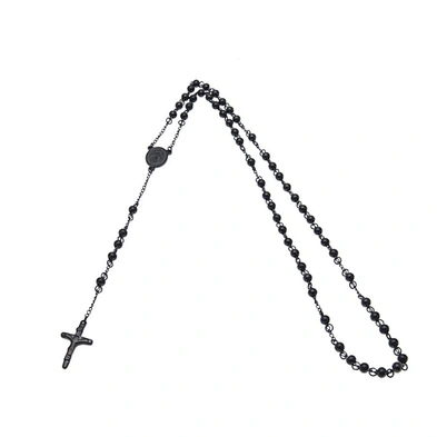 Stainless Steel Christian Rosary Catholic Beaded Chain Cross Pendant Necklace