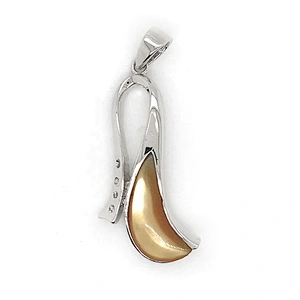Exquisite Women Vegetable Shape Yellow Shell Pendant Jewelry Silver 925