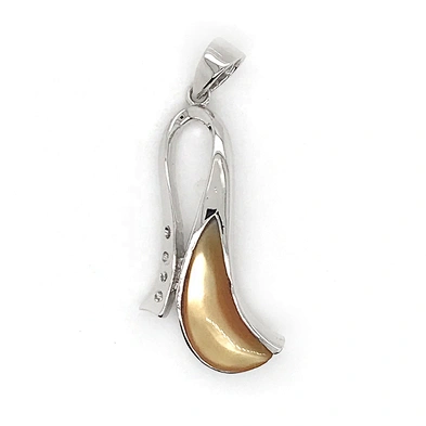 Exquisite Women Vegetable Shape Yellow Shell Pendant Jewelry Silver 925