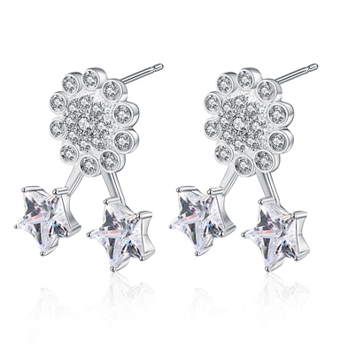 Pentagram star design cz flower tragus piercing jewelry earring