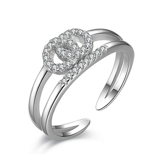 Adjustable 925 Sterling Silver Platinum Engagement Wedding Gemstone Ring Price