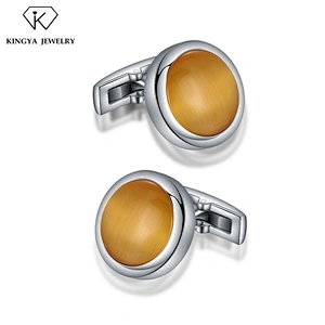 Guangzhou Wholesale Custom Designer Bulk Round Shell Men's Cufflink Blank