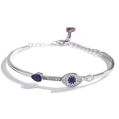 Natural stone blue eye bracelet 18k, stainless steel cord bracelet