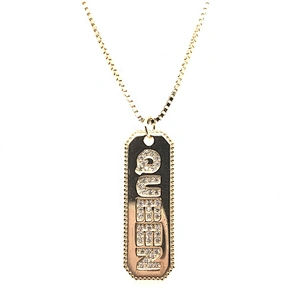 Wholesale Gold Plating Silver Cz Couples QUEEN Alphabet Letter Pendant Necklace
