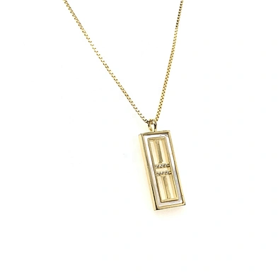 Gold Straight Lines Combination Design Rectangle Geometric Pendant Necklace