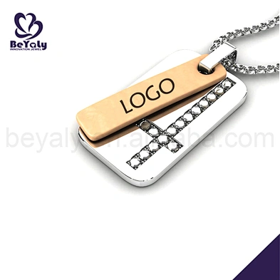 New cz cross custom logo engravable blank charms