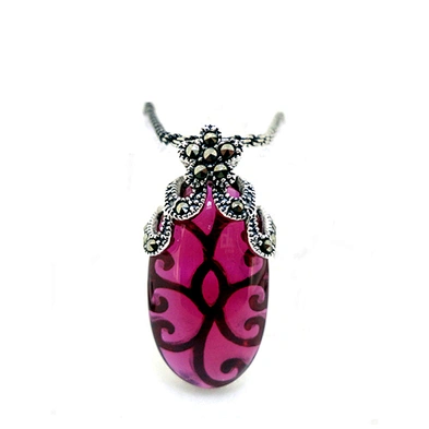 Wholesale violet stone swan design silver 925 charms