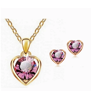 Earrings and necklace wedding designs gold jewelry set