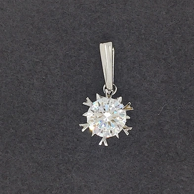Small Cute Unisex Hand Made Silver Snow Flake Single Zircon Charm Pendant