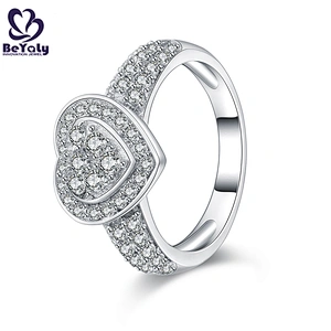 Silver jewelry aaa zircon heart wedding 5925 silver ring diamond