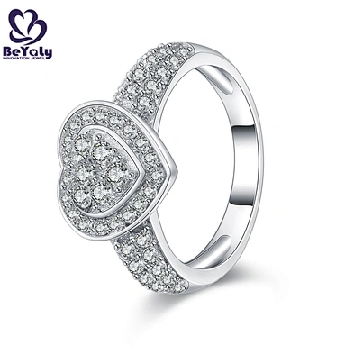 Silver jewelry aaa zircon heart wedding 5925 silver ring diamond