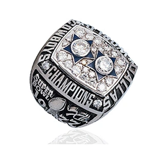 Big size shiny pittsburgh steelers crystal silver rings