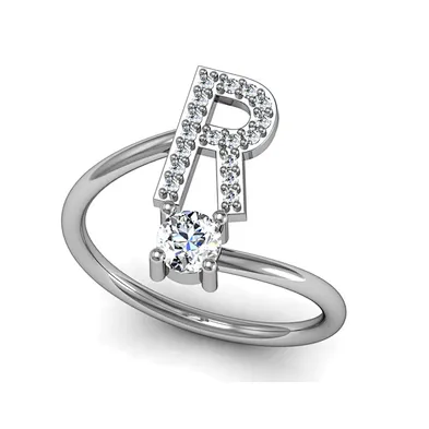Stylish index full knuckle letter r finger ring set
