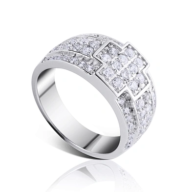Fine quality cubic zirconia stock bulk cross silver rings