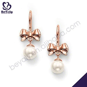 925 silver bijoux wholesale white pearl stud for women