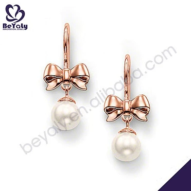 925 silver bijoux wholesale white pearl stud for women