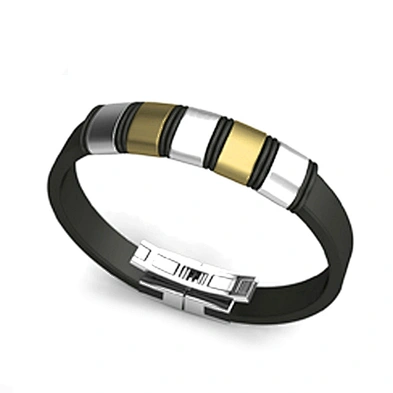 Black leather fashion chic bracelet hand chain for men