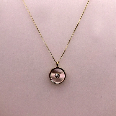 Wholesale Gold Plated Round Shape Silver 925 Jewelry Disc Necklace