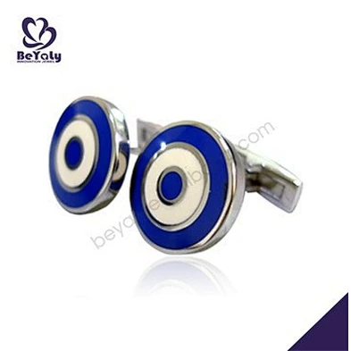Personality round shape wholesale blue cufflink for men