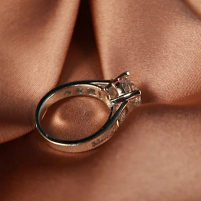 Elegant silver bijoux white diamond engagement ring