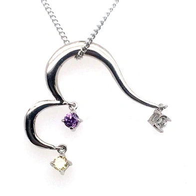 Brilliant Opening Heart Design Silver Jewelry Pendant With Three Color Zircon