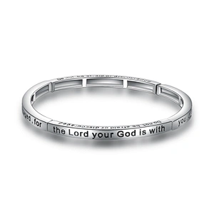 Custom Stainless Steel Black Engraved Letter Friendship Bracelet Bangle Men