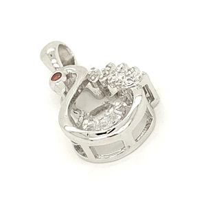 Wholesale Sterling Silver Cage Stone Jewelry Necklace, Dancing Bird Charm Crane Diamond Pendants Necklace