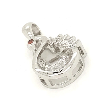 Wholesale Sterling Silver Cage Stone Jewelry Necklace, Dancing Bird Charm Crane Diamond Pendants Necklace