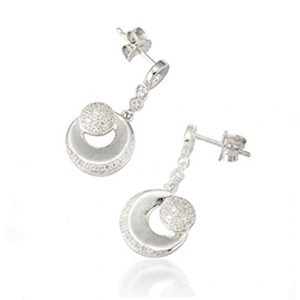 Lovely luxury tasteful fashion designer silver double c earrings