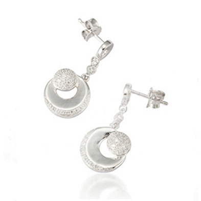Lovely luxury tasteful fashion designer silver double c earrings