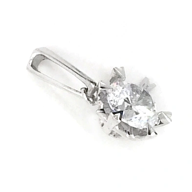 Small Cute Unisex Hand Made Silver Snow Flake Single Zircon Charm Pendant