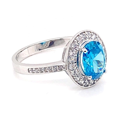 Blue Diamond Wedding Rings For Women, Silver 925 Rings Blue Topaz