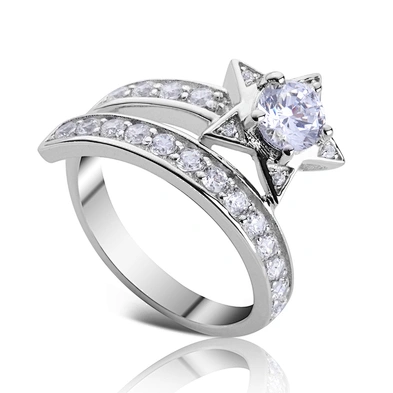 Adjustable Gemstone Engagement Wedding 925 Sterling Silver Platinum Ring Price