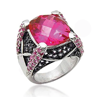 Female elegant ruby 925 sterling silver mood stone ring