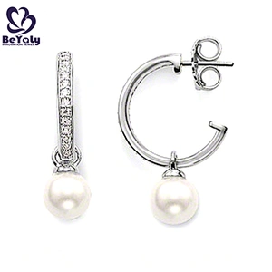 Vogue style big size silver cuff brooch and earring set