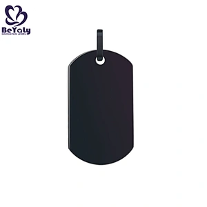 Wholesale stainless steel black enamel dog tag pendant