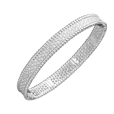 Fashion silver cz clover chinese lucky bracelets