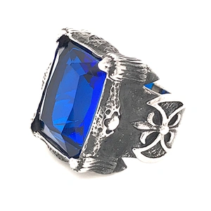 Four Color Optional Blue Black Green Wine Glass Charm Rings Men Jewelry