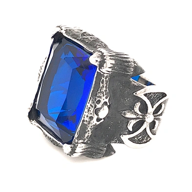 Four Color Optional Blue Black Green Wine Glass Charm Rings Men Jewelry