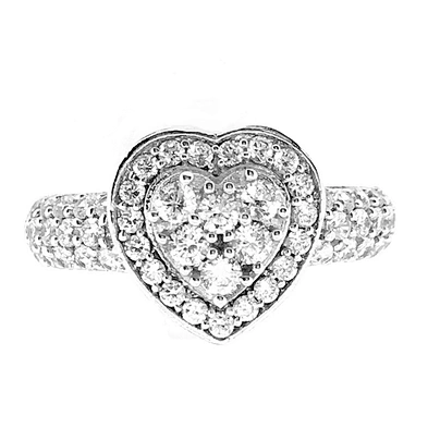 Silver jewelry aaa zircon heart wedding 5925 silver ring diamond