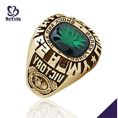 United State Army Victory brass turkish rings emerald