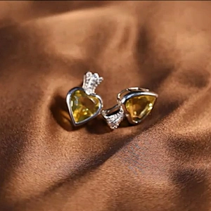 Jewelry Manufacturer Gemstone 925 American Silver Pave Diamond Heart Earring