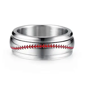 Unisex group sports stainless steel baseball ring silver color customized jewelry