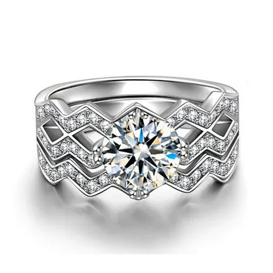 Pure 5925 silver diamond cock ring wedding engagement