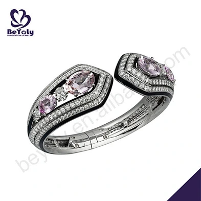 Vintage style silver amethyst lucky stone bracelets