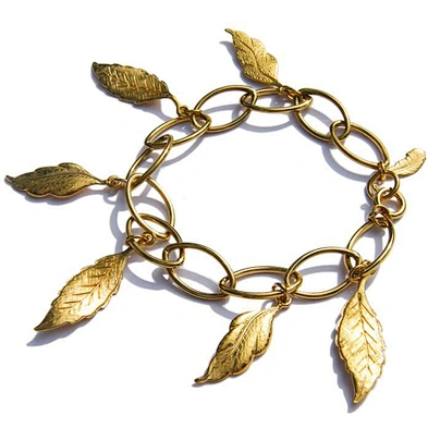925 silver golden leaf custom engraved metal bracelet