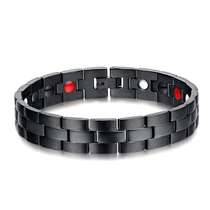 Fashion Custom Fitness Magnetic Stainless Steel Germanium Bead Bracelet Men