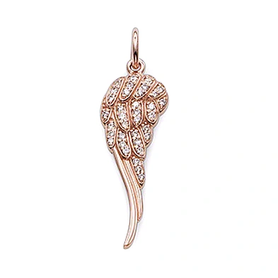 Rose gold wing design crystal letter j pendant necklace